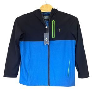 New w/ Tags William Murray Blue Color Block Soft Shell Rain Windbreaker Jacket M